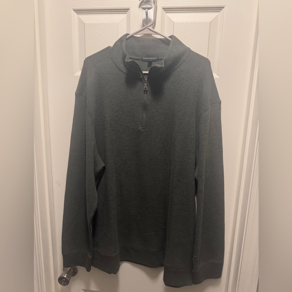 Men’s Olive Green Banana Republic 1/4 Zip Pullover XXL